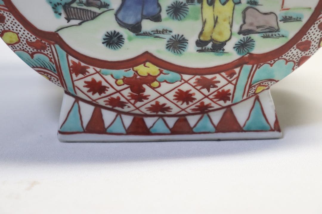 時代　九谷焼瓢箪扁瓶　万暦九谷　送料込み0503