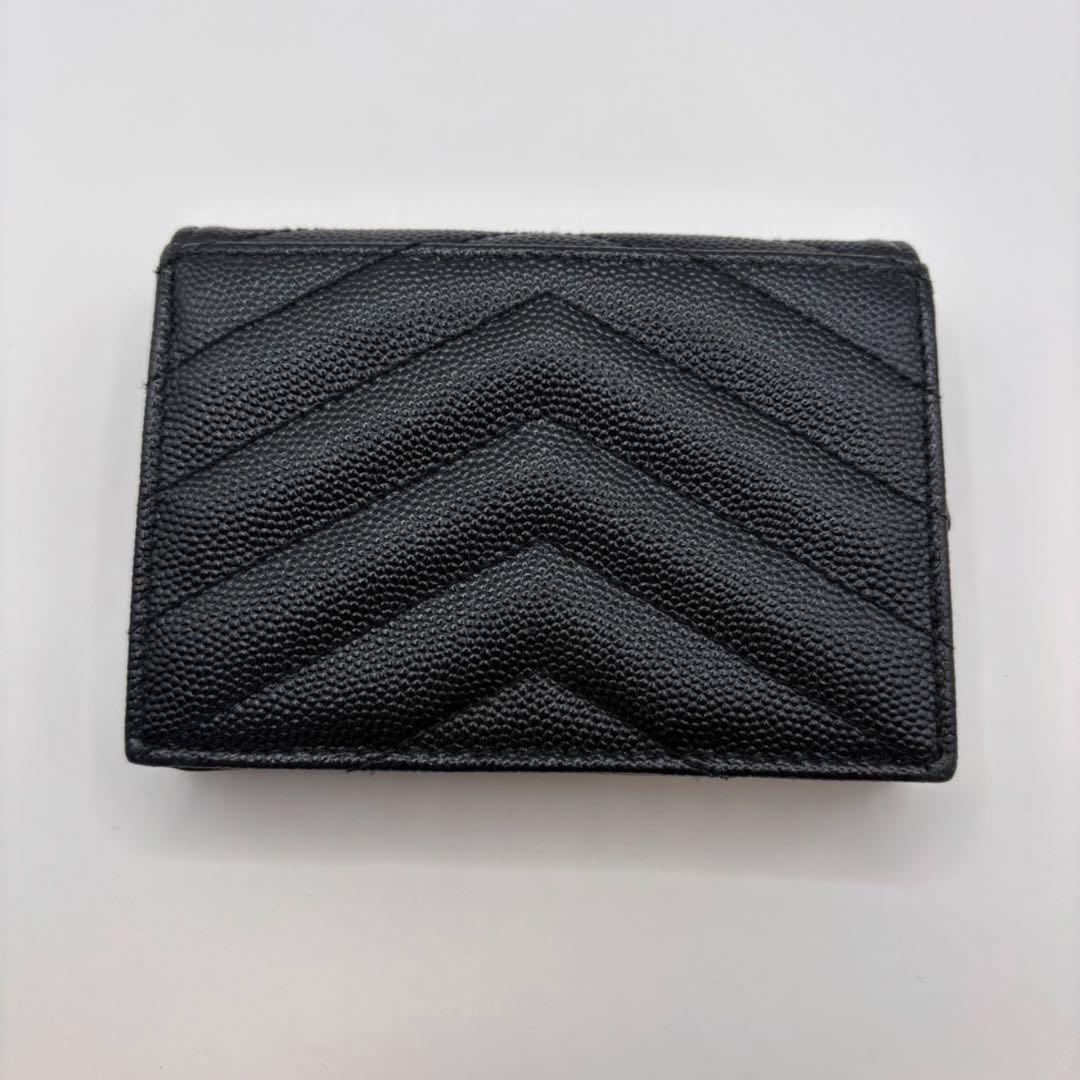YSL サンローラン 二つ折り 財布 カサンドラ ブラック キルティング