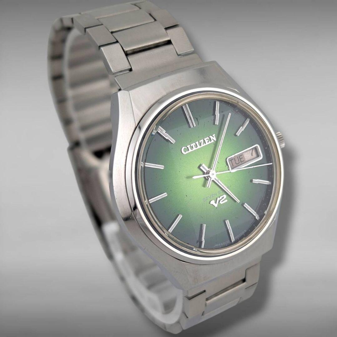 【稼働】 シチズン セブンスター V2 グリーン グラデーション 純正ベルト