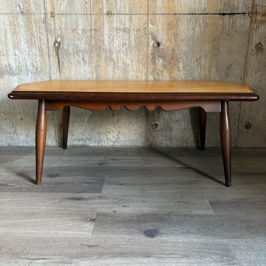 飛騨産業　オールドキツツキ　センターテーブル　天板リペア　オイルフィニッシュ