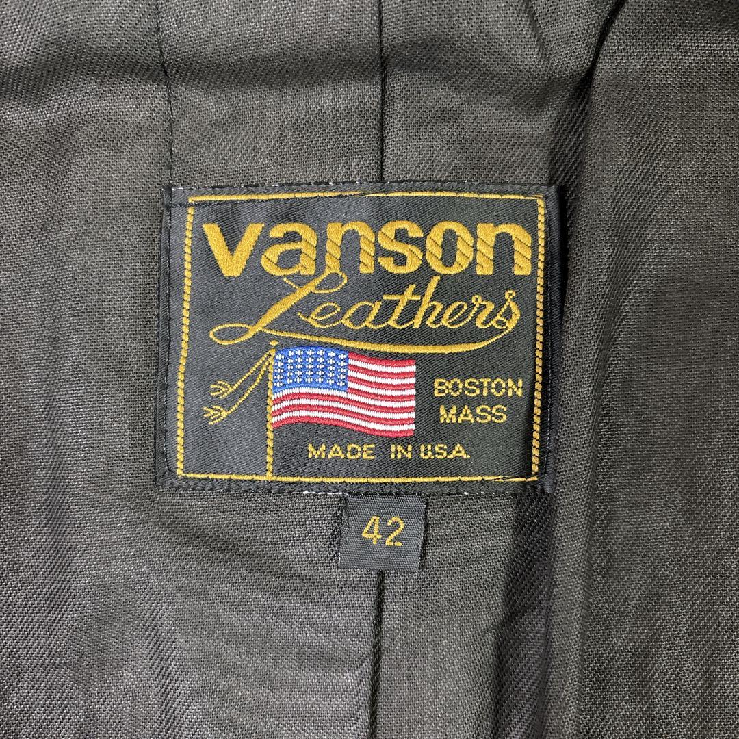 希少 VANSON USA製 レーシング レザージャケット 42 XL ワッペン
