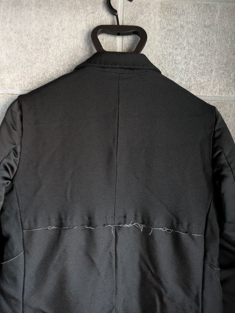 【未使用】BLACKコムデギャルソン　チェスターコート XS ブラック　異素材