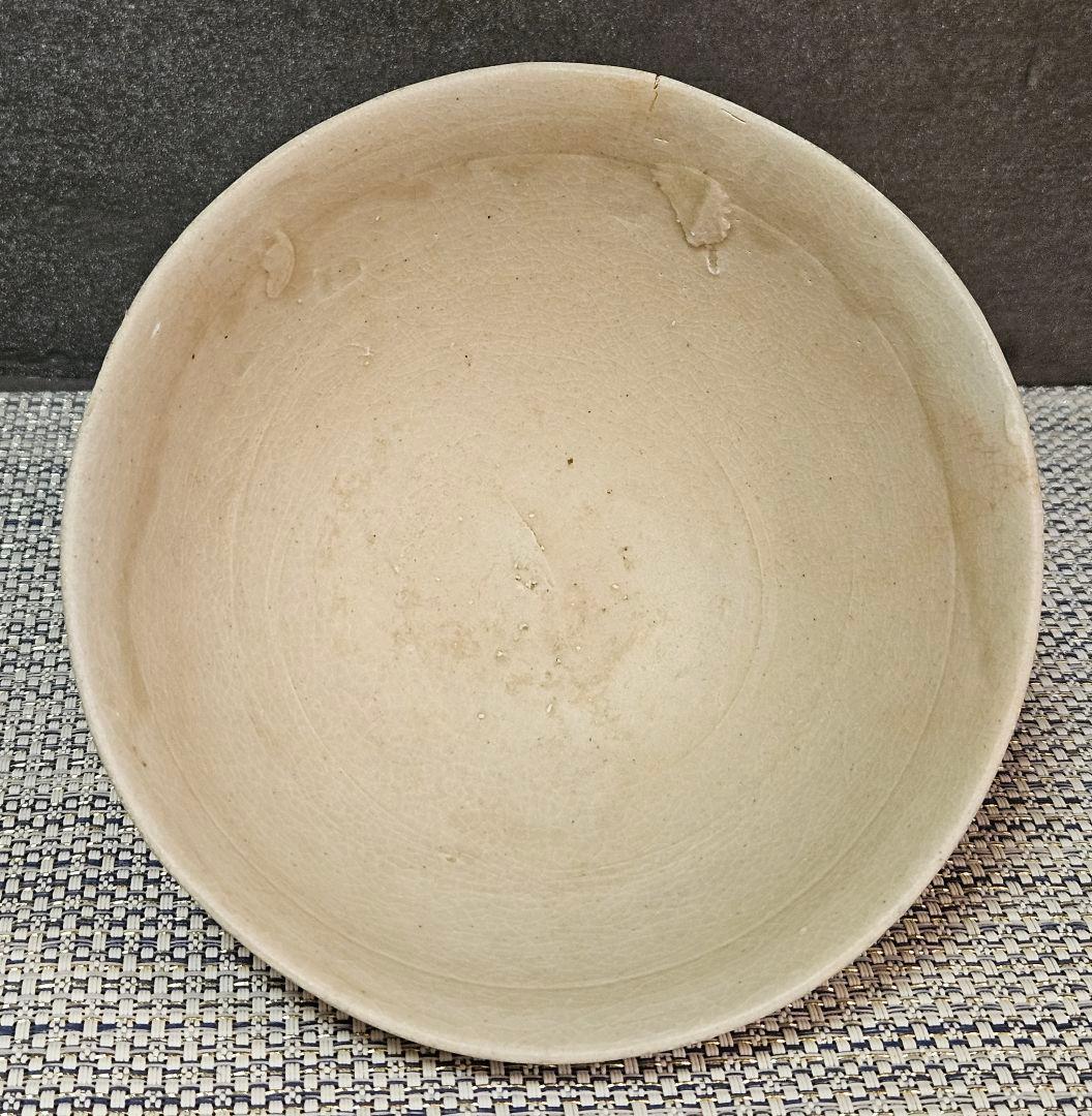 李氏朝鮮時代　李朝白磁　径約15.6cm碗　 茶碗　菓子鉢　茶道具　韓国古陶磁器
