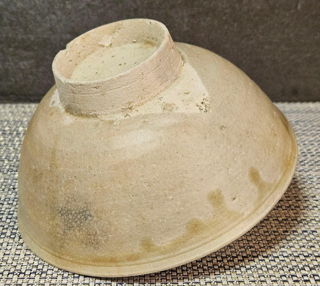 李氏朝鮮時代　李朝白磁　径約15.6cm碗　 茶碗　菓子鉢　茶道具　韓国古陶磁器