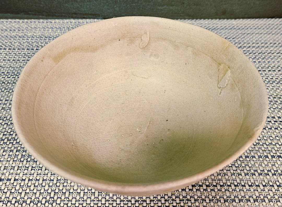 李氏朝鮮時代　李朝白磁　径約15.6cm碗　 茶碗　菓子鉢　茶道具　韓国古陶磁器