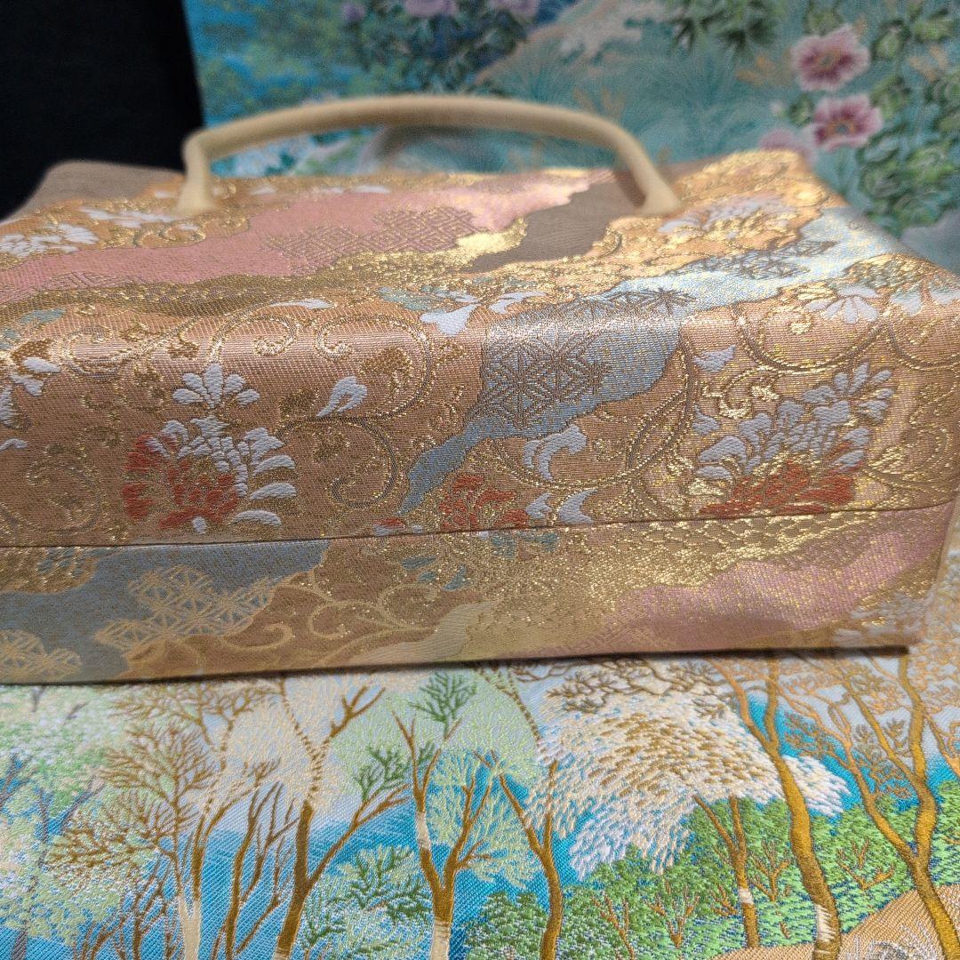 利休バック　和装用バッグ 金色とピンクのグラデーション　美品