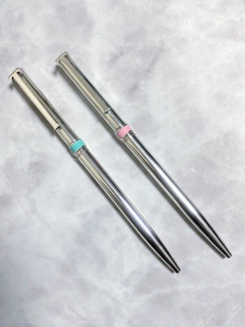 ティファニー Tクリップ ボールペン ブルー ピンク 2本 silver925