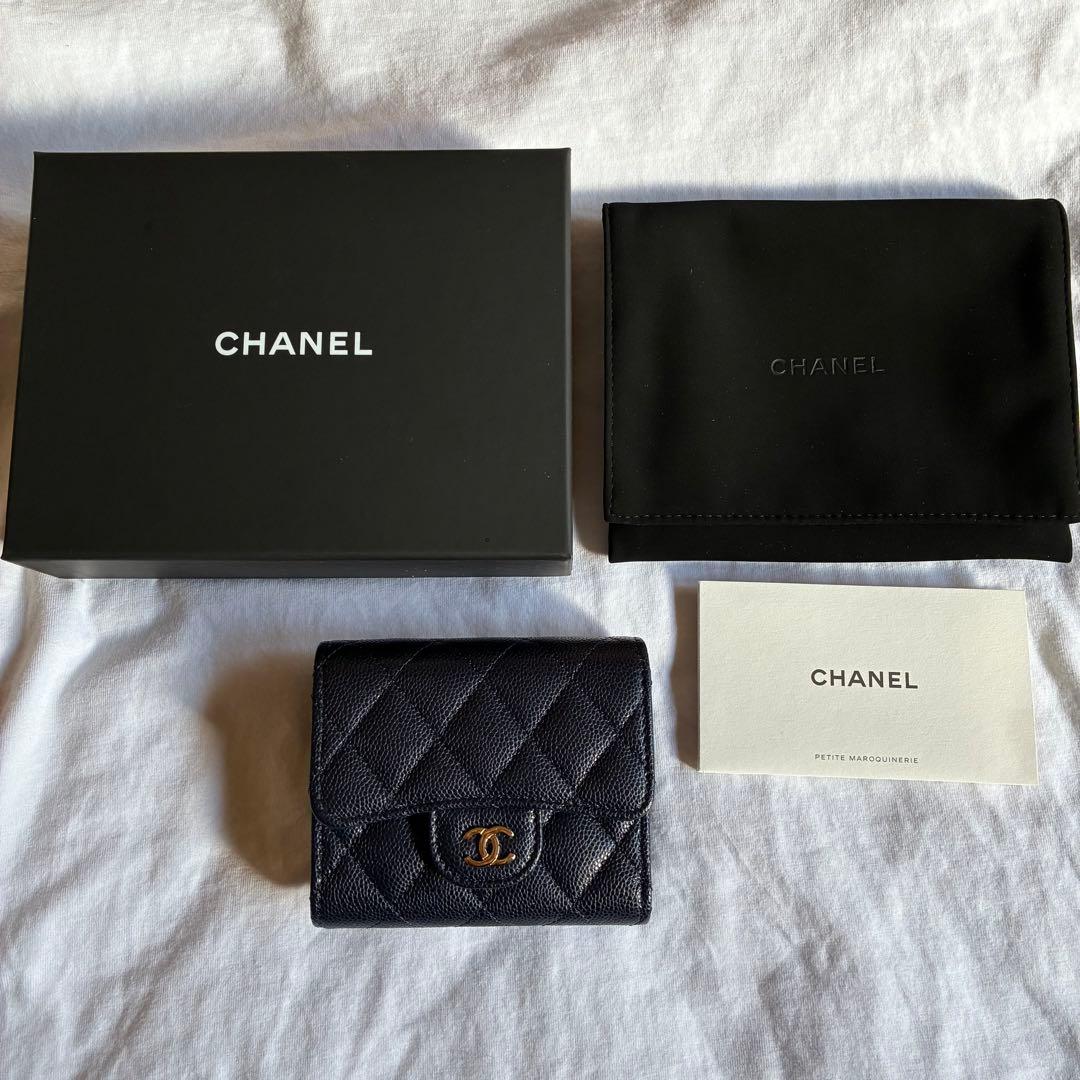 【新品未使用】CHANEL マトラッセ コンパクトウォレット三つ折り財布