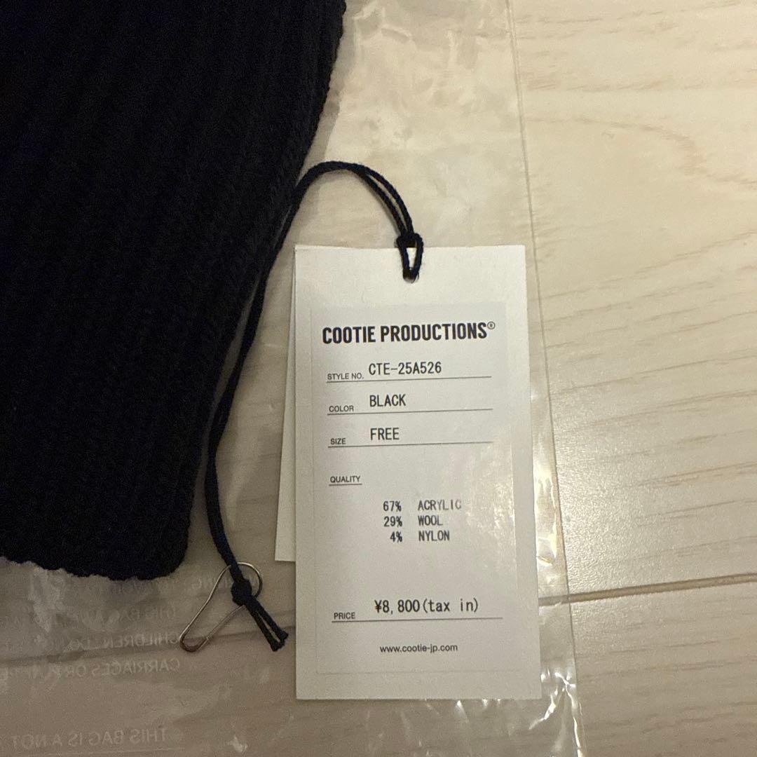 【新品未使用】COOTIE フィンガーレス ニットグローブ　ブラック
