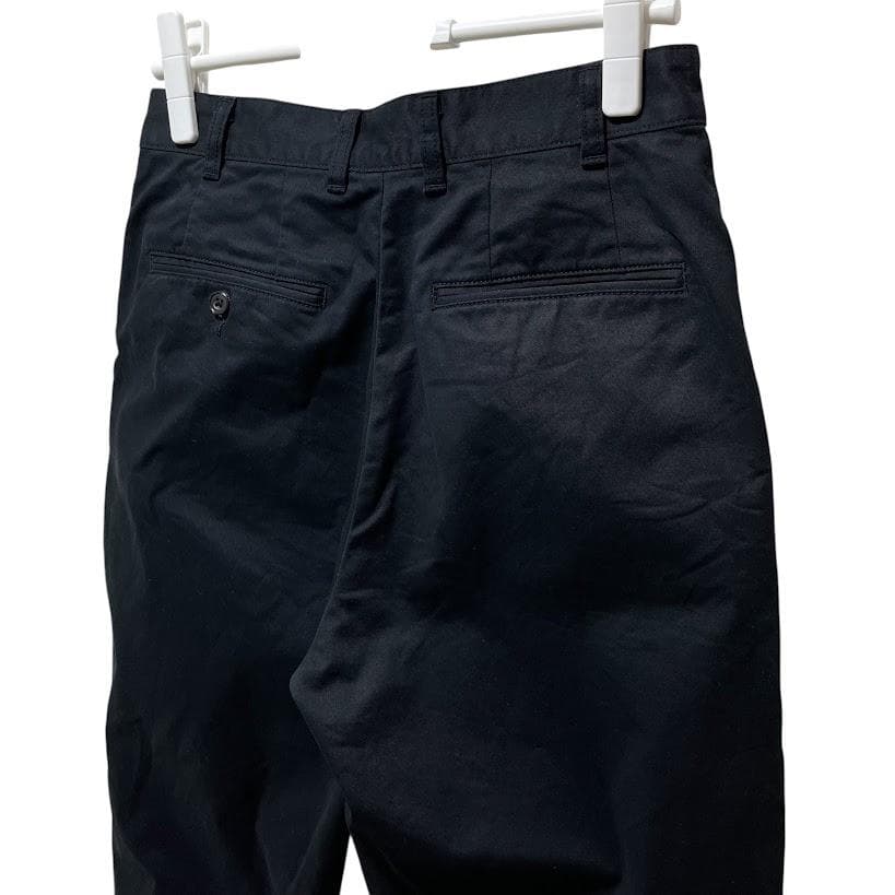 S ブラック ビームスプラス 2タック ワイド チノ BEAMS PLUS