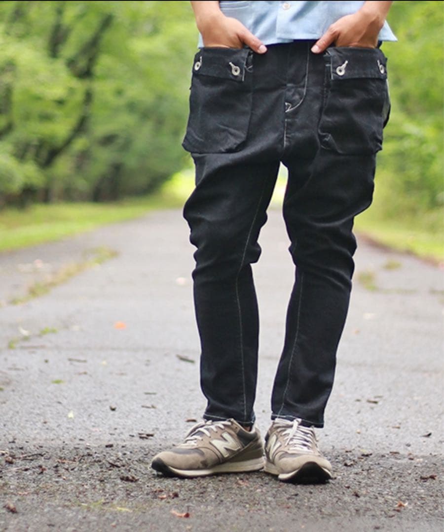 超美品 NATAL DESIGN G55サルエルフラップデニムパンツ