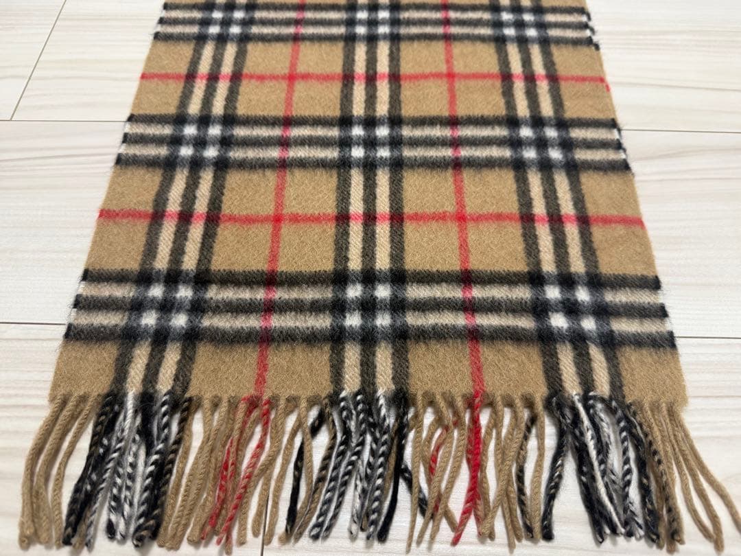 バーバリー　カシミヤ　マフラー　ベージュ　ノバチェック