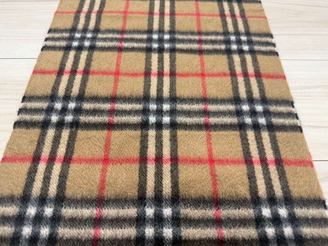 バーバリー　カシミヤ　マフラー　ベージュ　ノバチェック