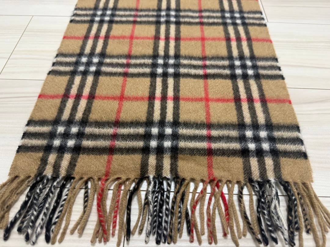 バーバリー　カシミヤ　マフラー　ベージュ　ノバチェック