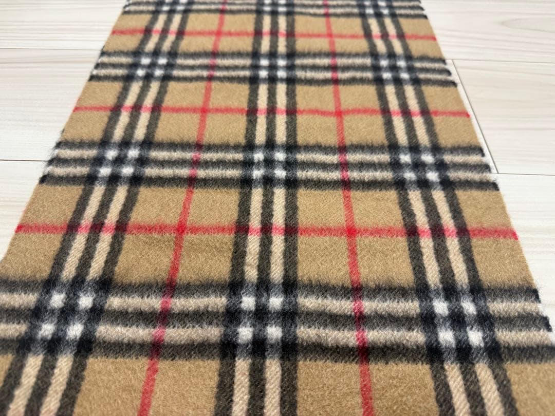 バーバリー　カシミヤ　マフラー　ベージュ　ノバチェック