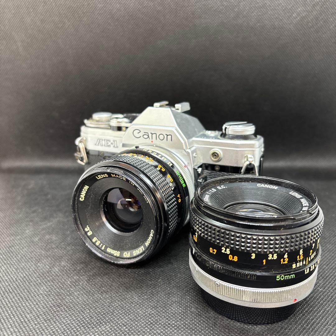 キャノン　一眼レフ　AE-1 FD 35mm 50mm レンズ付き