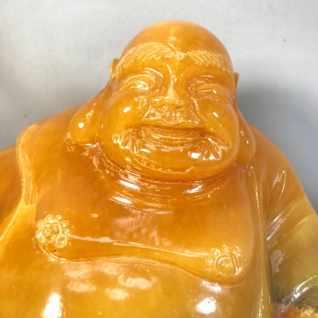 布袋様　布袋尊　天然石　大理石　オニックス　開運　金運　高級　置物　未使用