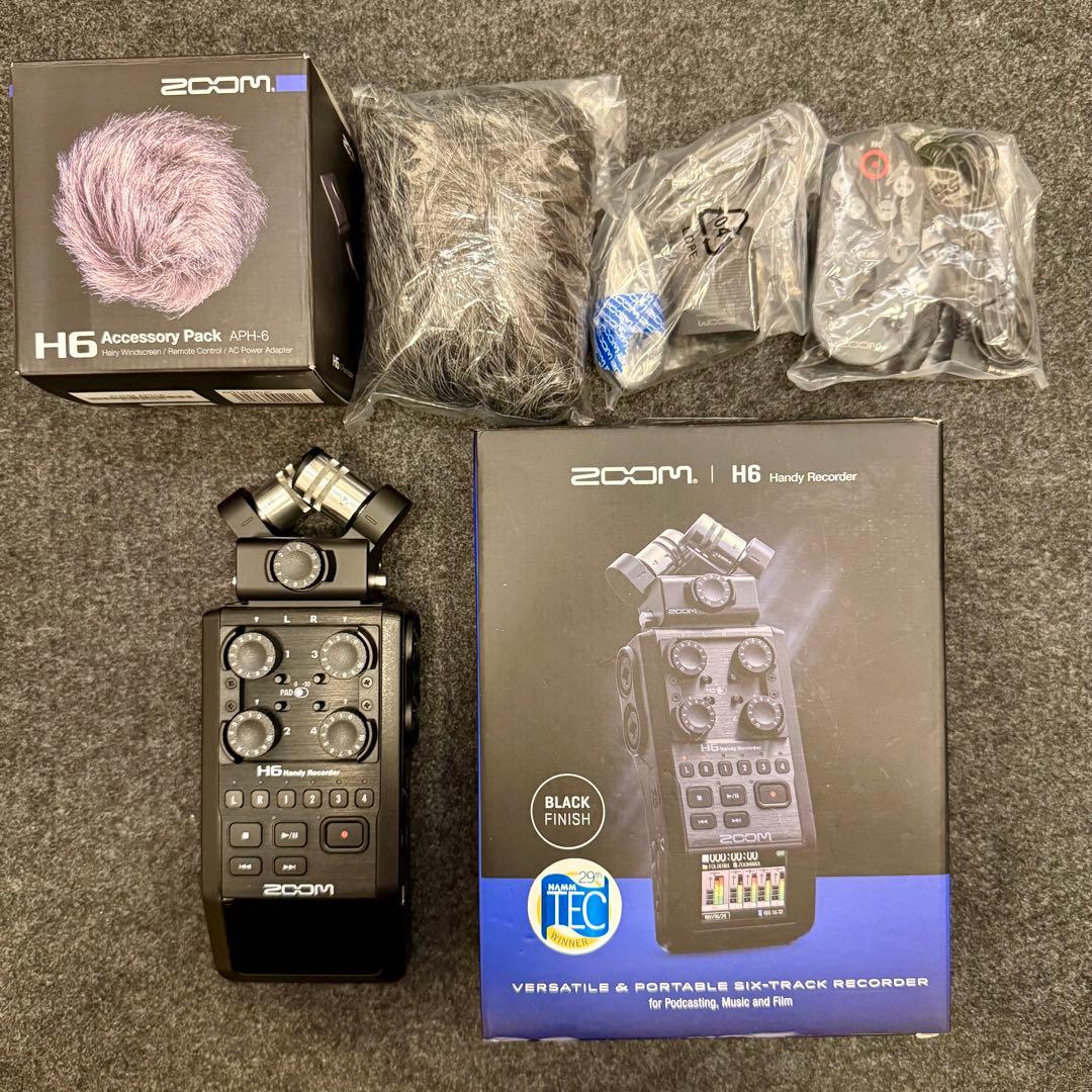 【完動品・極美品】ZOOM H6 ハンディレコーダー 黒 + アクセサリーパック
