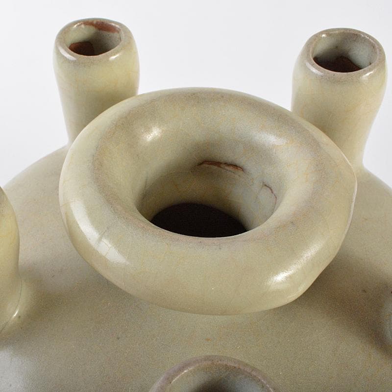 中国　天龍寺青磁　多口瓶　V　R6323B