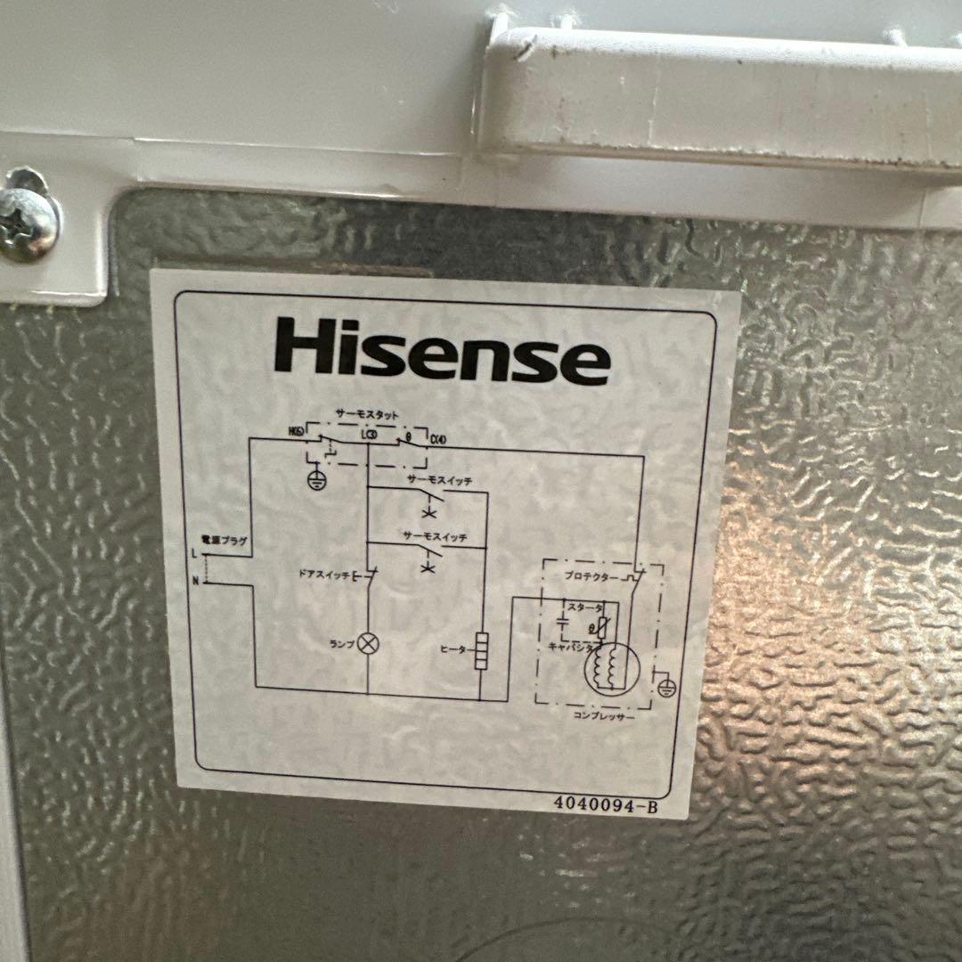 ハイセンス冷凍冷蔵庫　120L 強化ガラス棚　2021年製