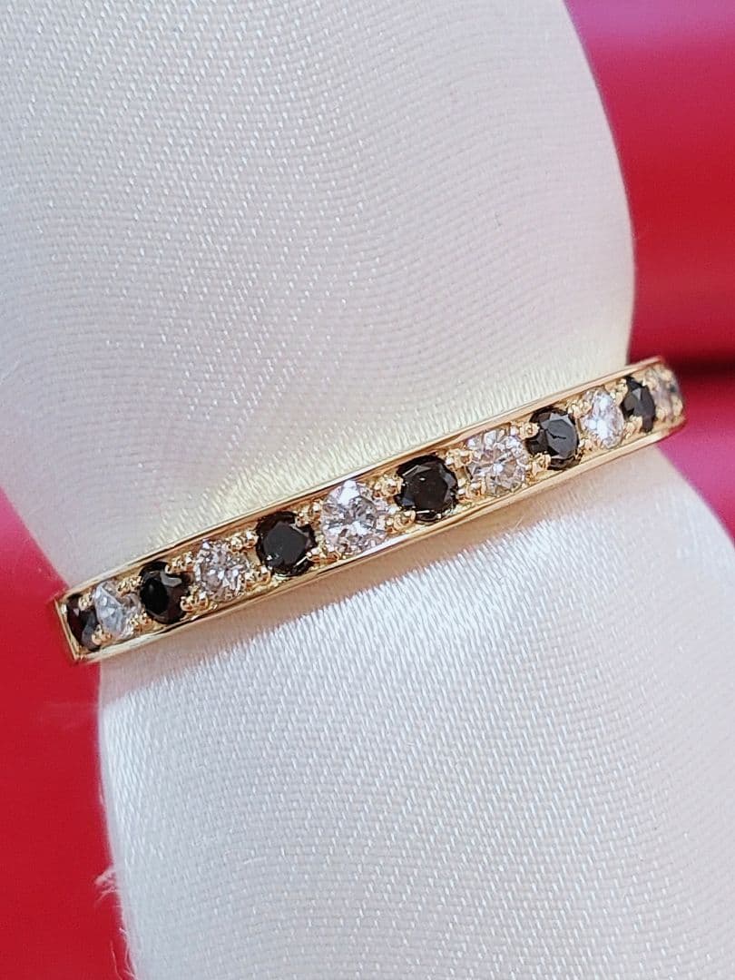 新作 未使用品 k18 天然ダイヤモンド ブラックダイヤモンド リング