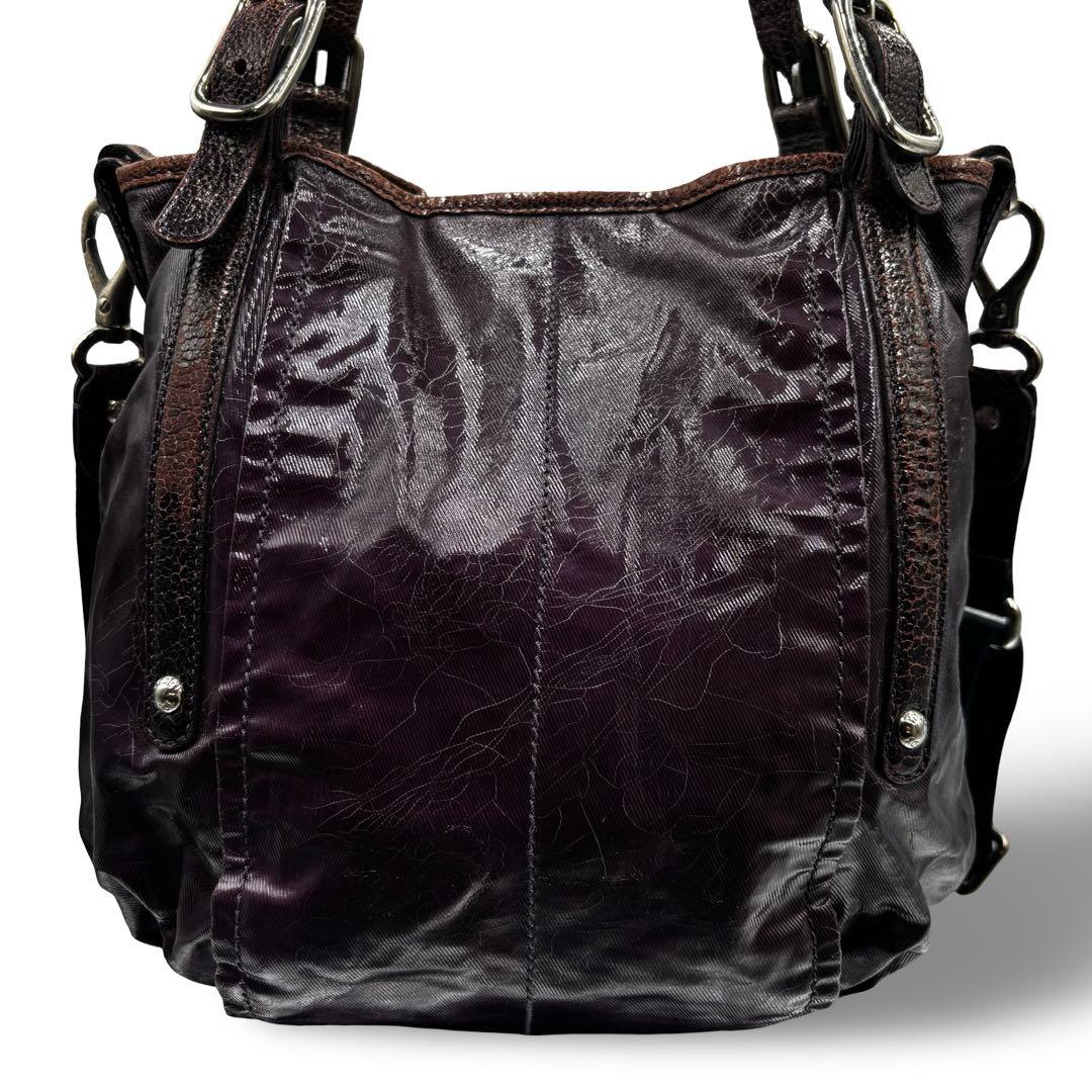 【2点】トッズ　Gバッグ　2way ショルダーバッグ　ハンド　レザー　紫