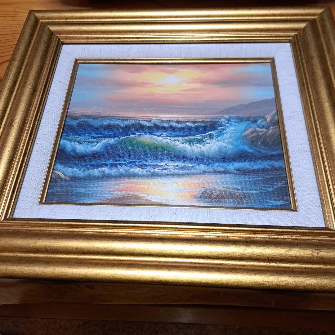 なんと‼️【貴重品　特別セ－ル】絵画 　レイモン・ガランチェ　朝焼けの海