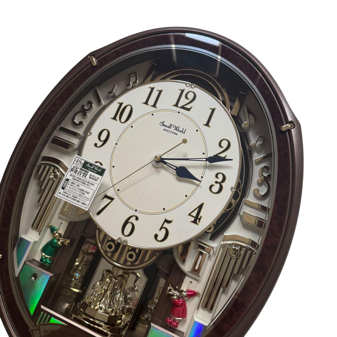 ほぼ未使用　リズム　 Small World 最上位モデル 電波掛け時計