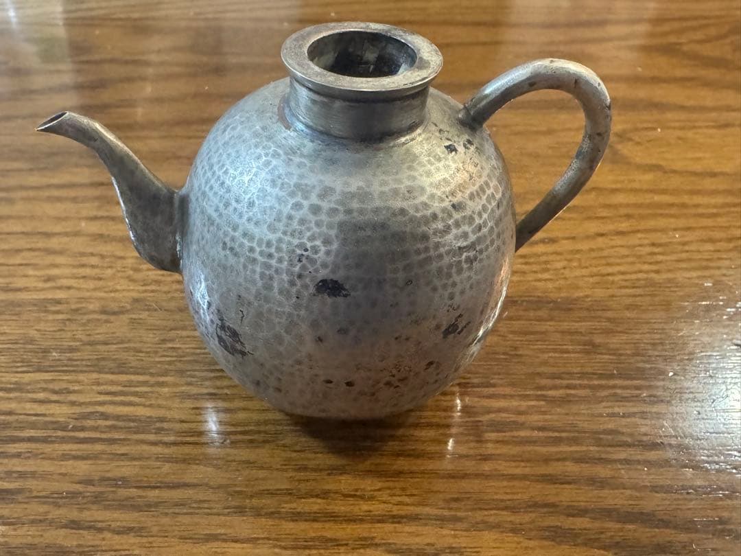 時代物 銅銀作 在銘 急須 茶道具 茶器 茶壺 茶壷 書道具 水滴 水孟
