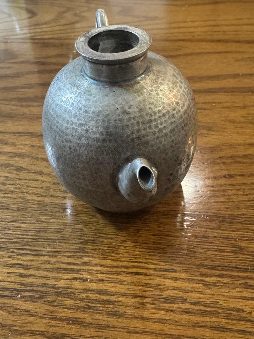 時代物 銅銀作 在銘 急須 茶道具 茶器 茶壺 茶壷 書道具 水滴 水孟