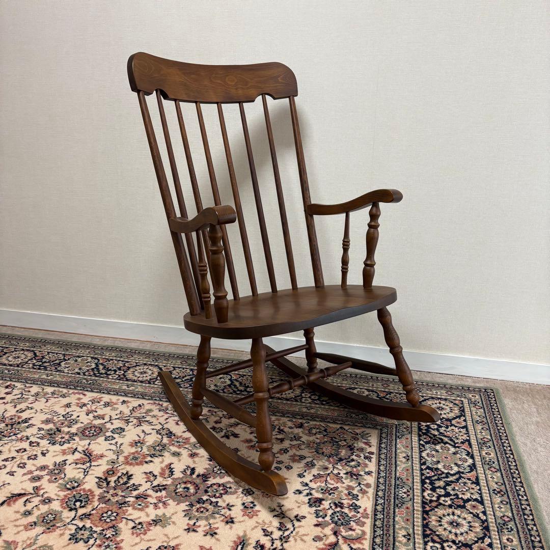 【送料込み】アンティーク家具/木製ロッキングチェア