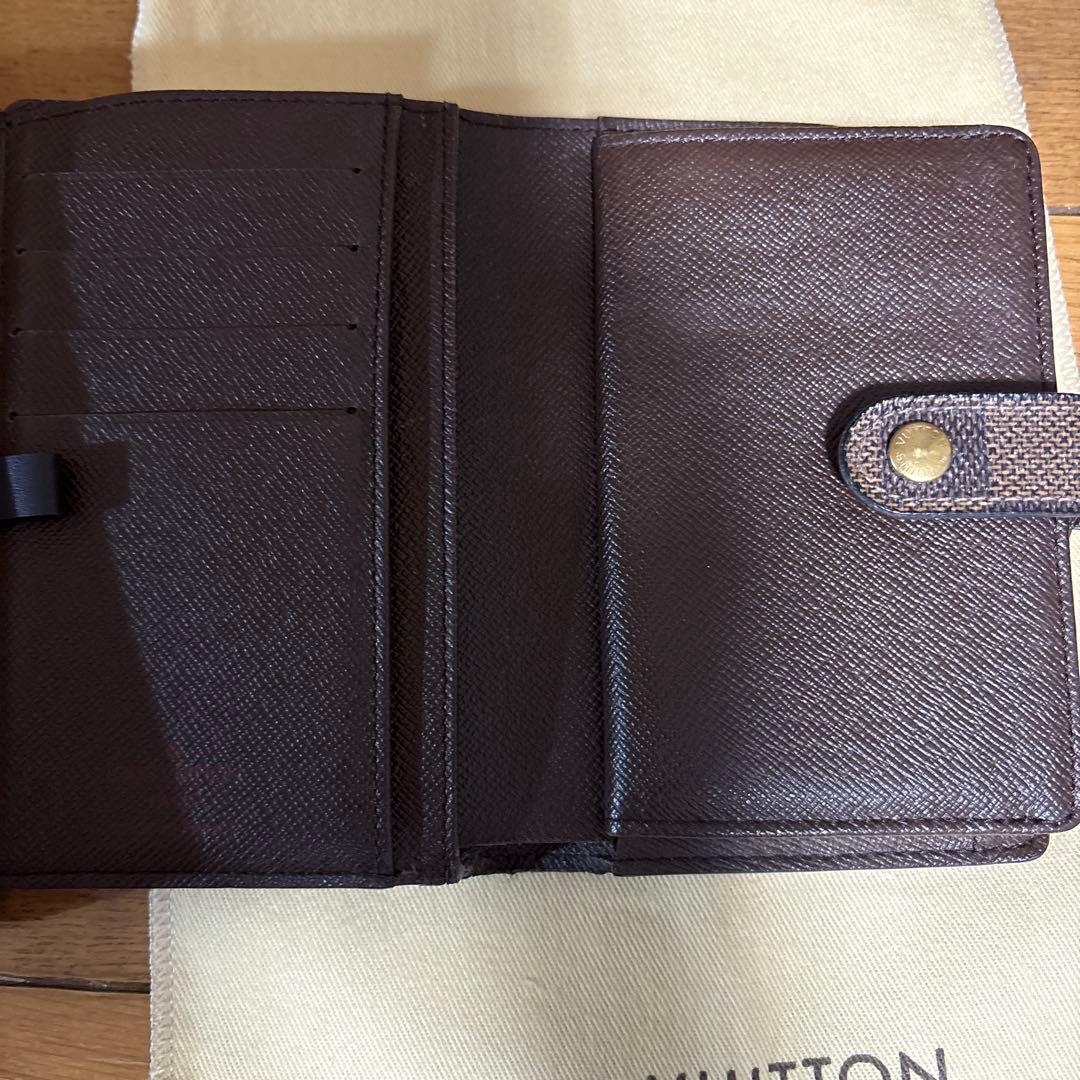 チェック柄レザー二つ折り財布