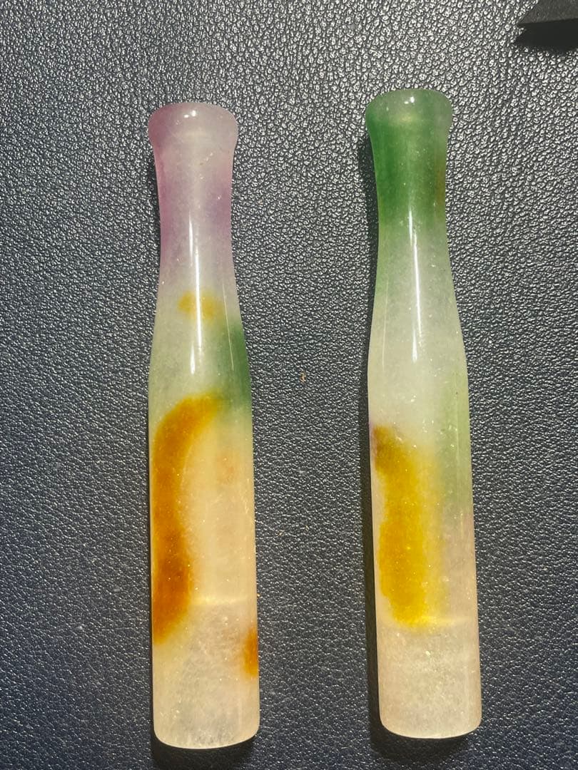 中国骨董品　文玩　文化財　翡翠煙斗2本　古賞物　古美品　古美術品　568