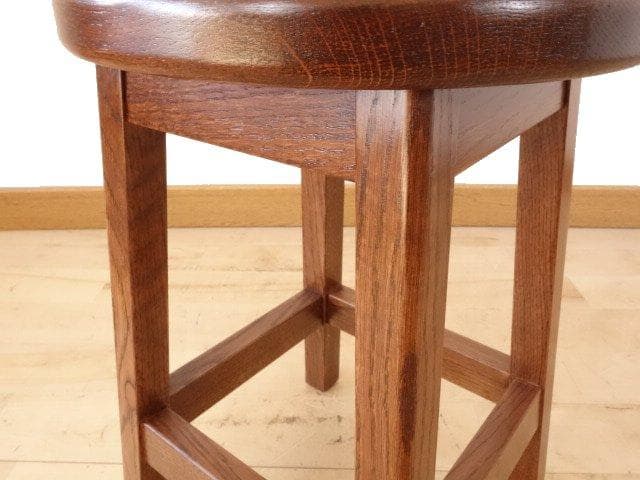 北海道手作り家具　ナラ材　スツールA　勇峰工芸（新）