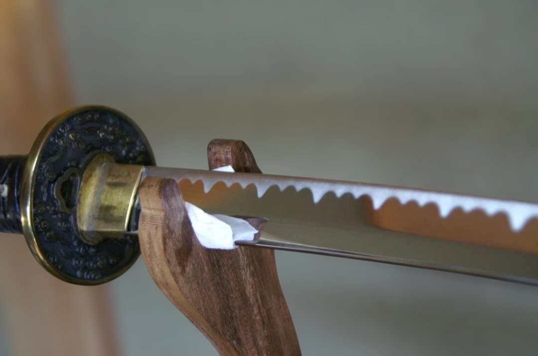 1月は年金無い、　投売　模擬刀　 黒革巻柄　腰藤巻　変わり塗鞘　７１.５cm