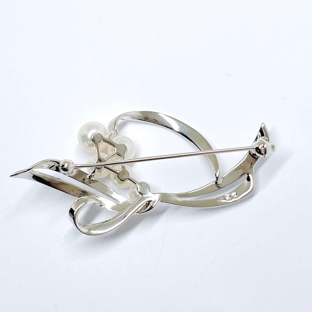 【未使用品】✨MIKIMOTO ミキモト パール　ブローチ　リーフ　リボン