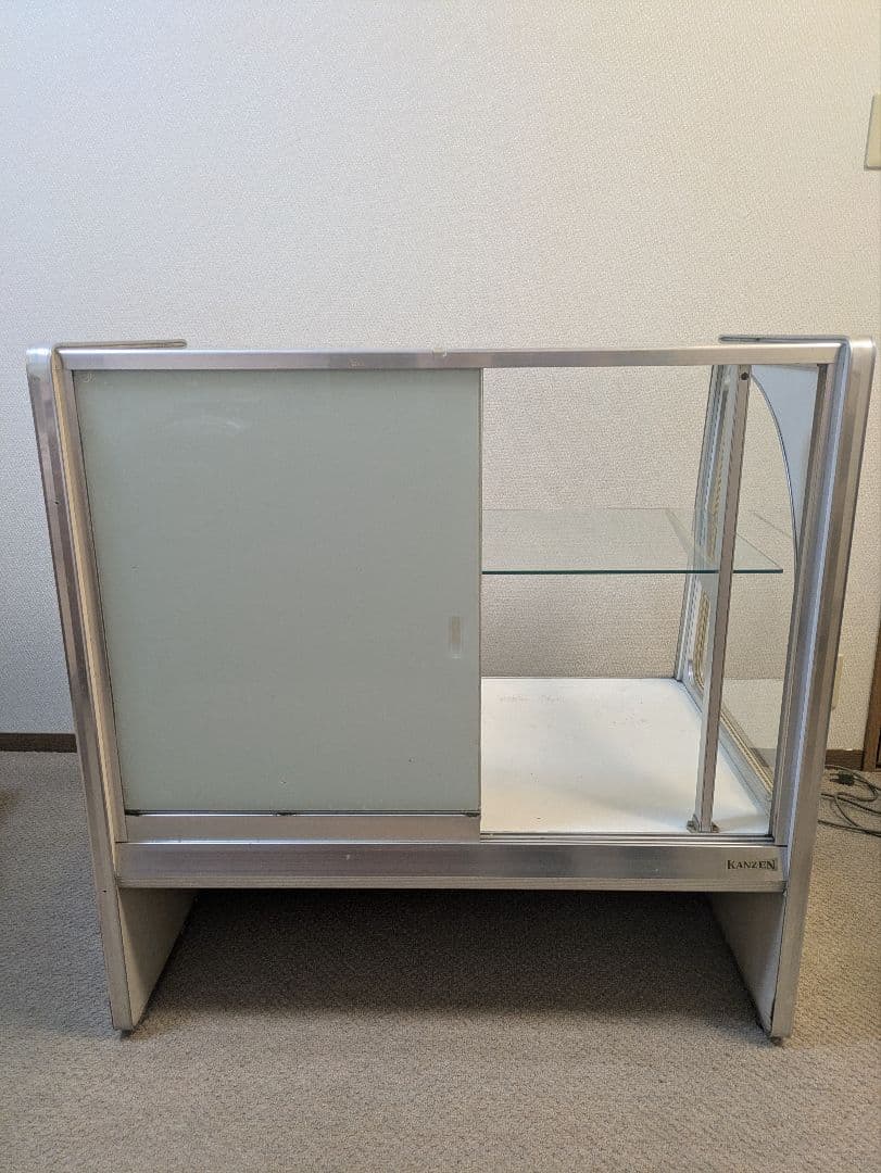 ヴィンテージ ガラスショーケース 陳列棚 照明付き中型 レトロ