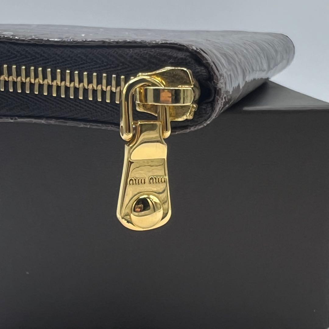 【付属品あり】miumiu ミュウミュウ クロコ 財布 ブラウン レザー 美品