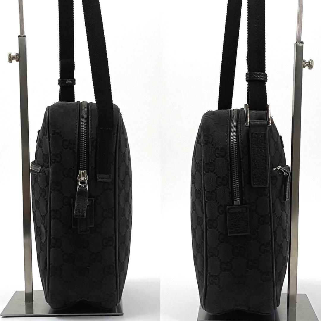 人気✨️ グッチ GG キャンバス ショルダーバッグ クロスボディ 斜め掛け 黒
