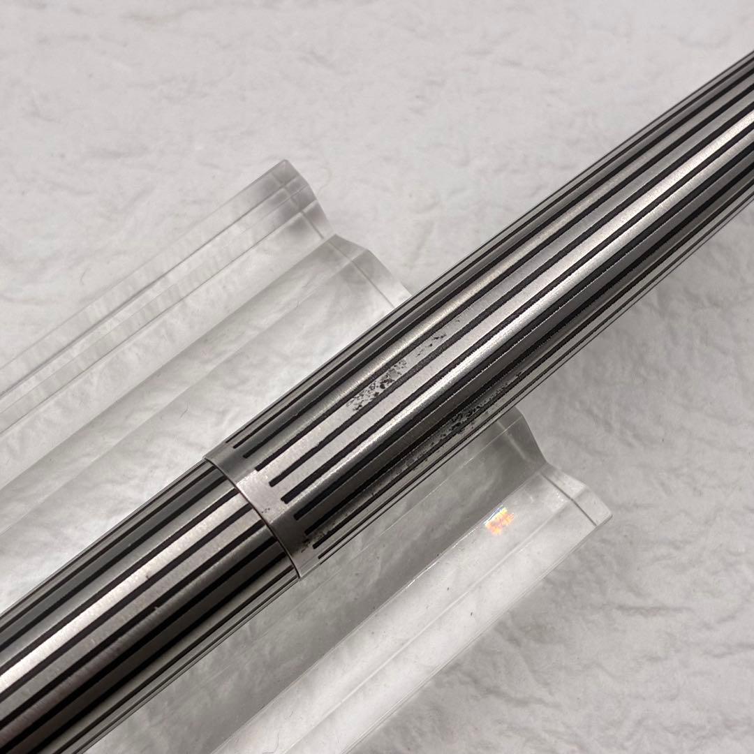 PILOT パイロット カスタム 万年筆 18KWGペン先 ストライプ柄 細字F