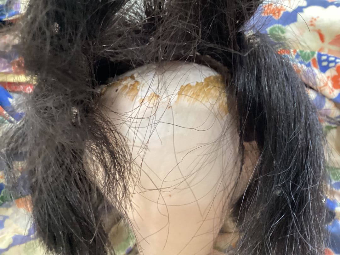 市松人形　人形師　伊藤直島作　昭和レトロ　抱き人形　吹子付き　ガラス眼　人毛