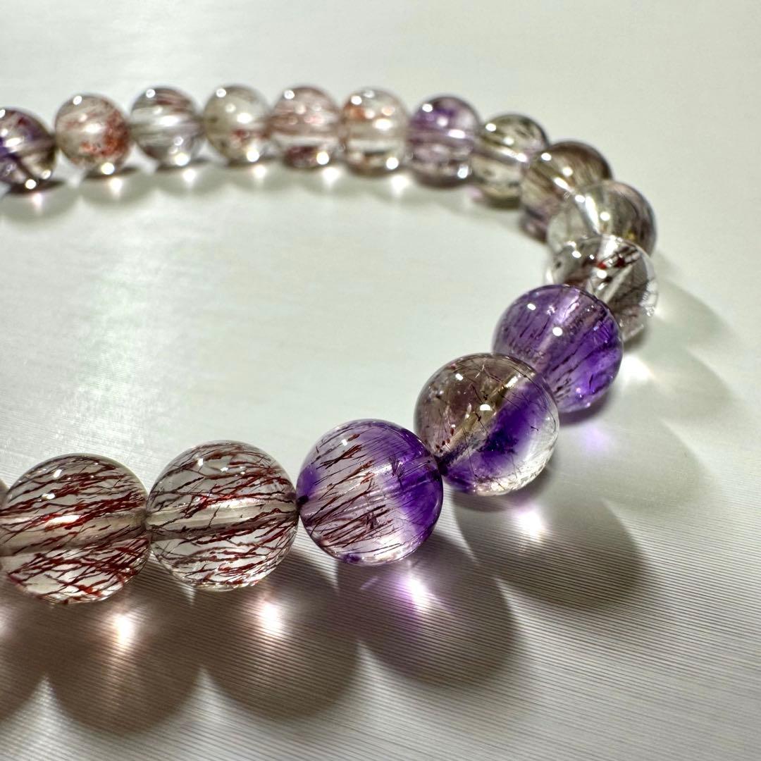 高品質 透明感◎ スーパーセブン 7mmアップ ブレスレット 天然石