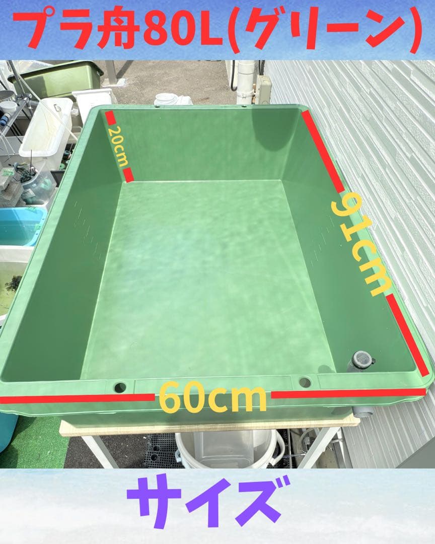 メダカ容器オーバーフロー加工トロ舟80L 3個セットプラ舟 NVボックス メダカ