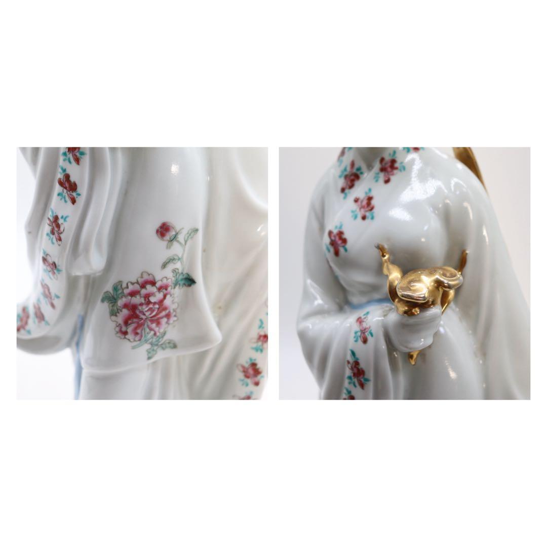 中国　1950年代　景徳鎮製　粉彩白娘子像　送料込み251231