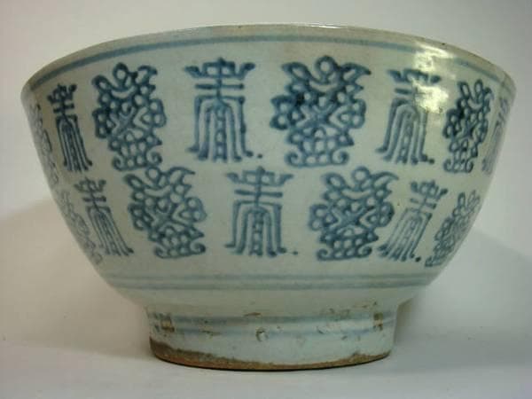 大鉢■古い唐物染付大鉢 菓子器 置物 オブジェ 古玩 唐物 時代物 骨董品■