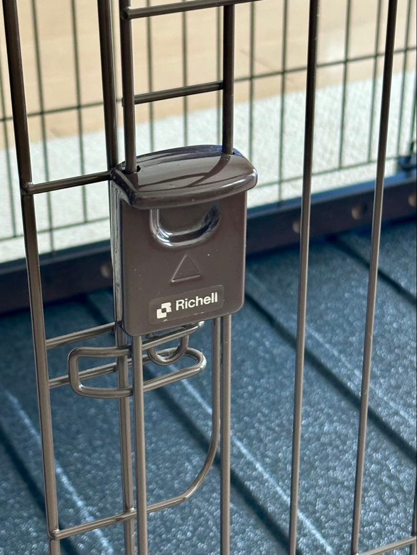 リッチェル木製スライドペットサークル　レギュラー　ダークブラウン