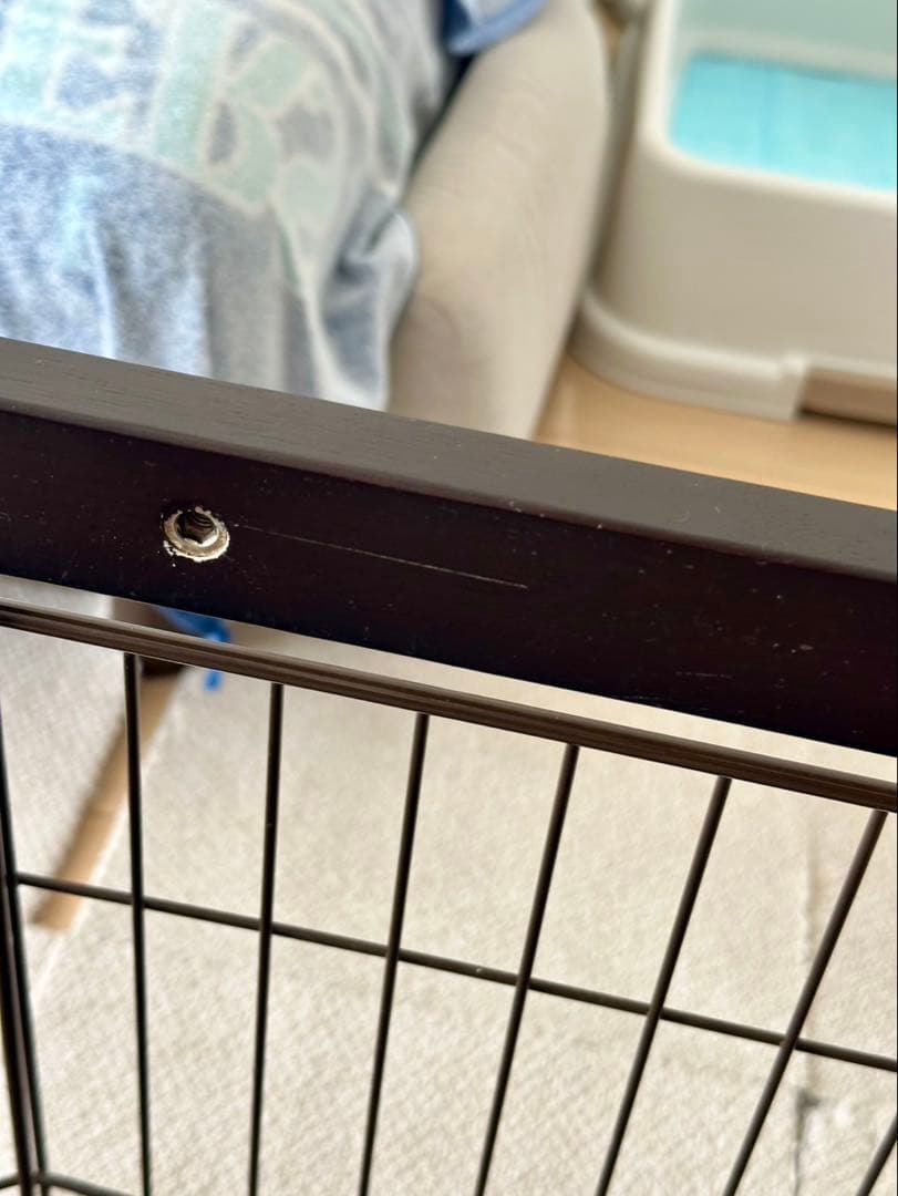 リッチェル木製スライドペットサークル　レギュラー　ダークブラウン