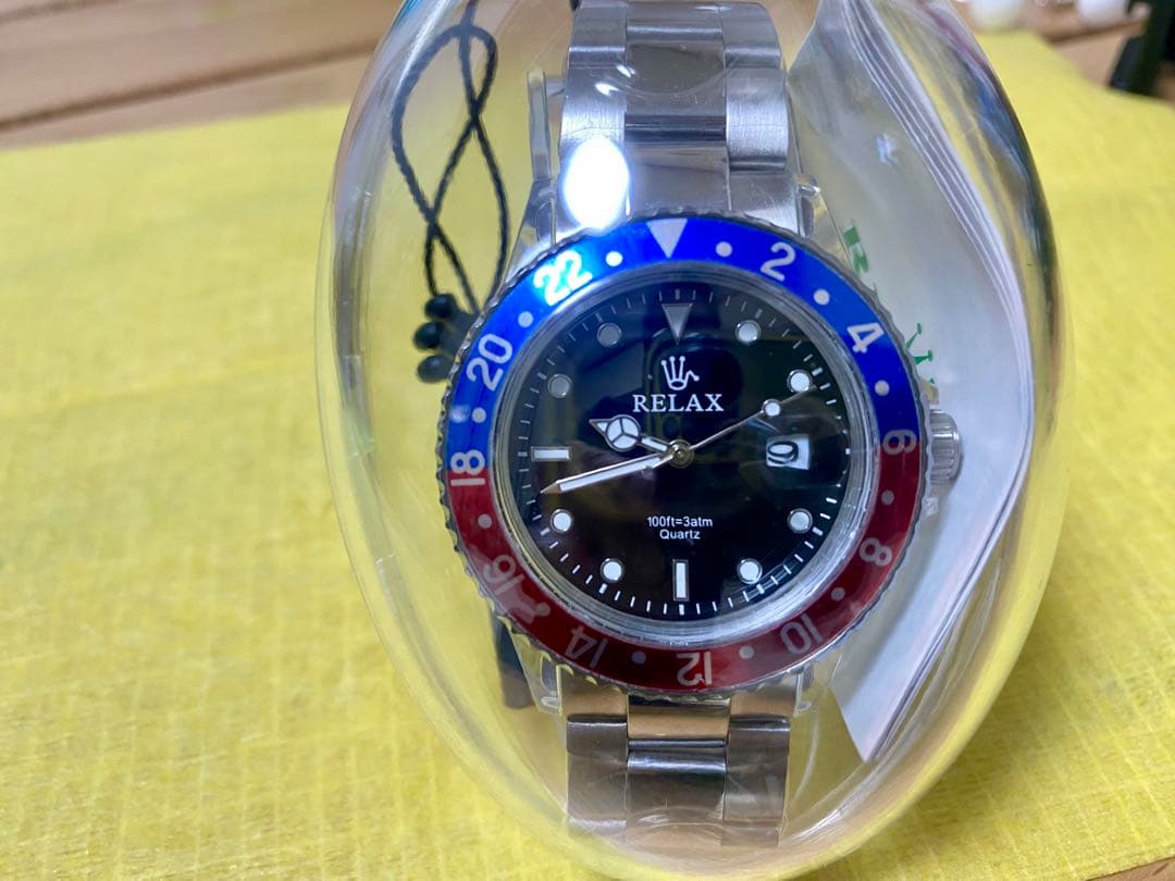 RELAX クォーツ腕時計 GMT風 ペプシ　リラックス