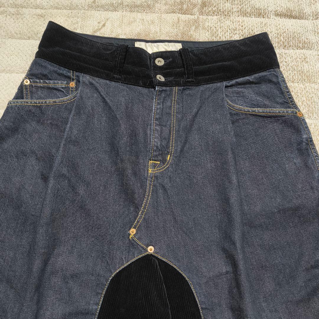 GANRYU サルエルパンツ ダークブルー