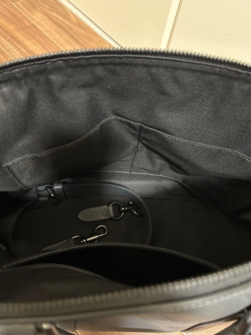 COACH グレー レザー ビジネスバッグ